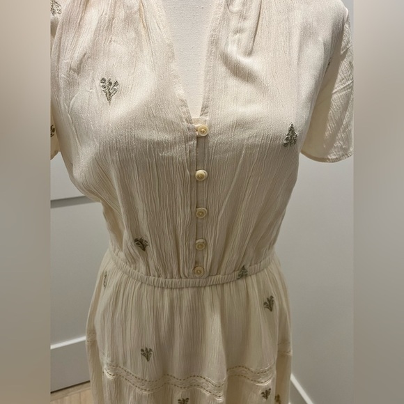 Style & Co Tulip v-neck lace trim tier a-line midi dress embroidered medium NEW - Picture 3 of 10